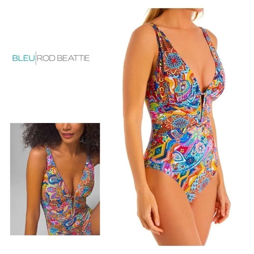 Bleu Rod Beattie groovy colorful swimsuit.